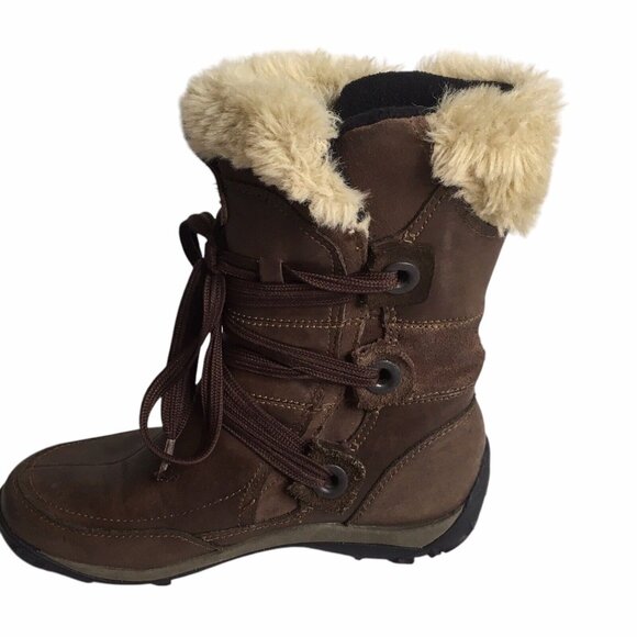 Merrell Nikita Winter Boots Womens 6 Brown Leather Primaloft Waterproof Hiking - Picture 3 of 13